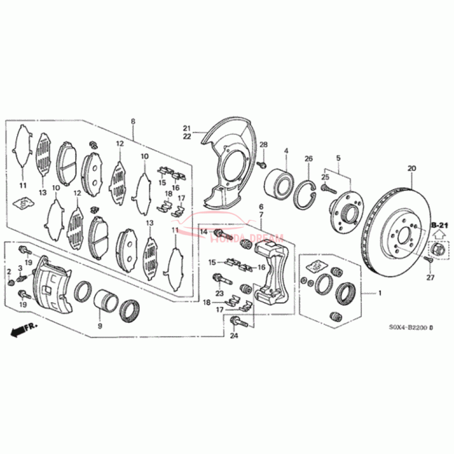 Caliper Set, Front (01463-S0X-010) - 1