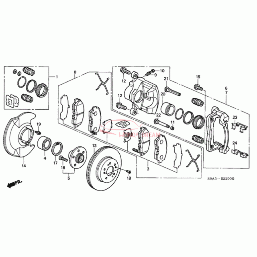 Caliper Set, Front (01463-S9A-A01) - 1