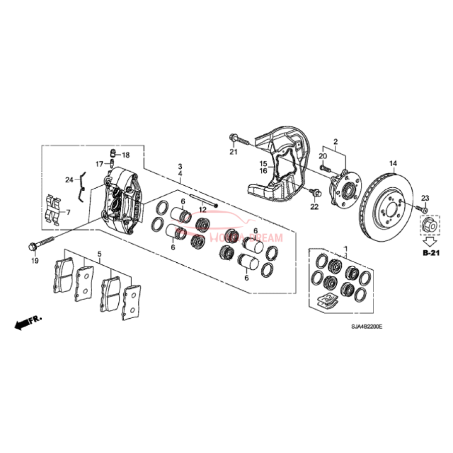 Caliper Set, Front (01463-SJA-010) - 1