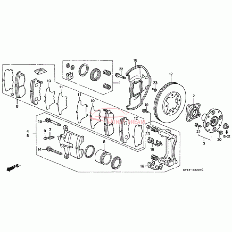 Caliper Set, Front (01463-SM4-A01) - 1