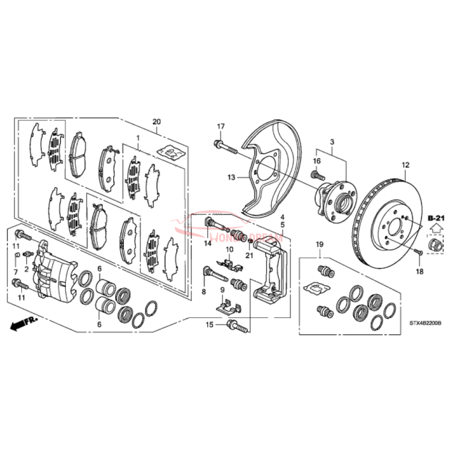 Caliper Set, Front (01463-STX-A01) - 3