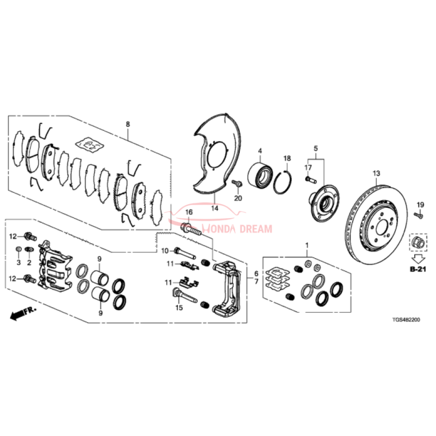 Caliper Set, Front (01463-TK8-A01) - 1