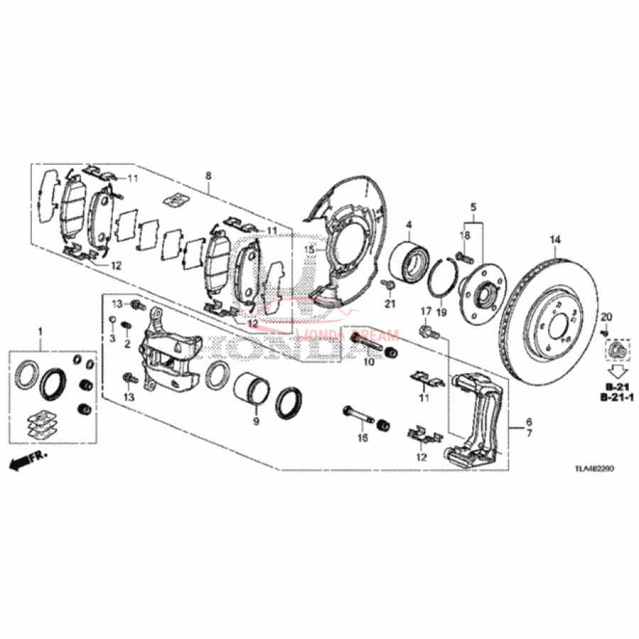 Caliper Set, Front (01463-TX4-A01) - 1