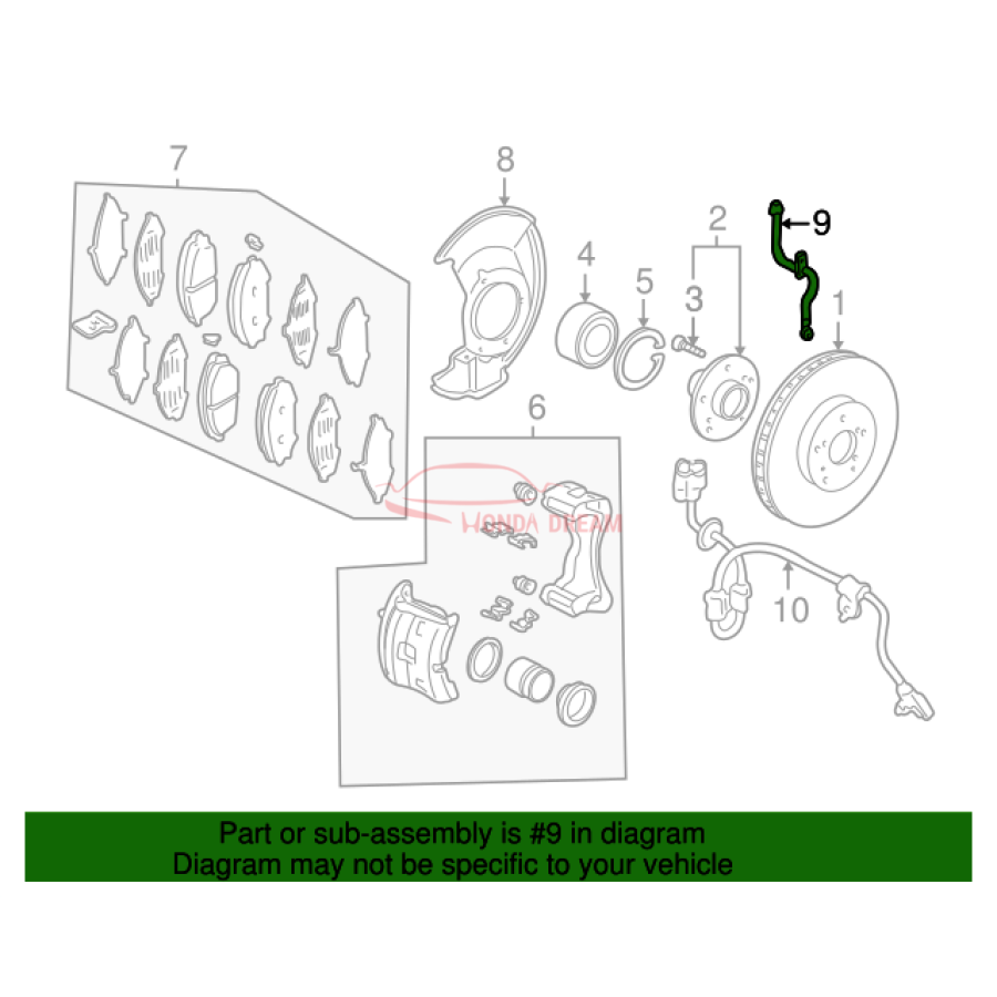 Hose Set, Front Brake (01464-S0X-000) - 3