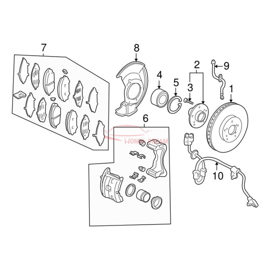 Hose Set, Front Brake (01464-S0X-000) - 2