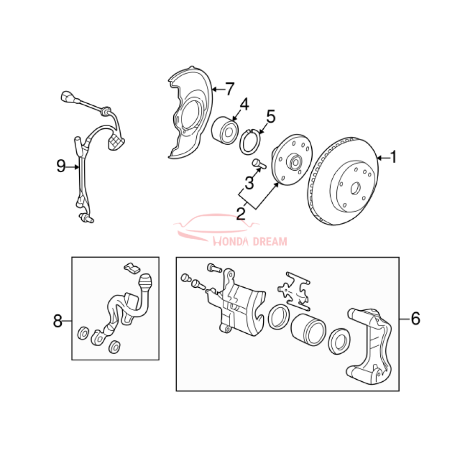 Hose Set, Front Brake Right (01464-S10-010) - 3