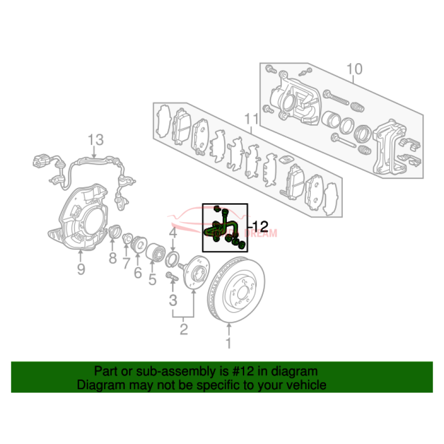 Hose Set, Front Brake Right (01464-S2A-010) - 3