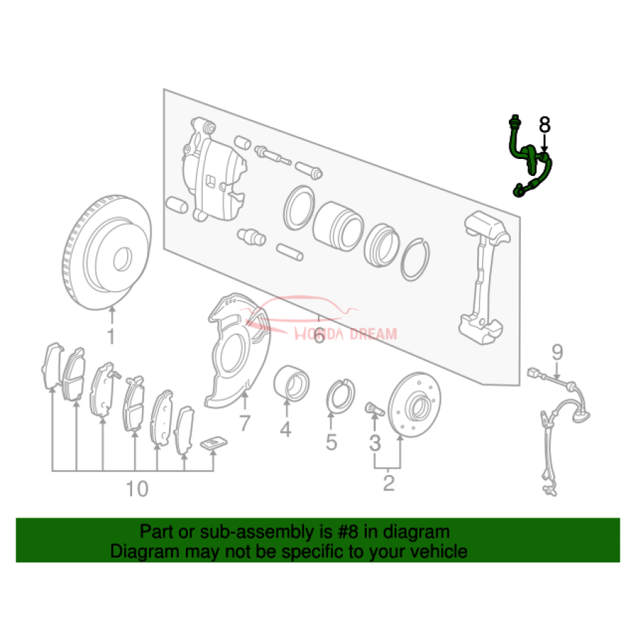 Hose Set, Front Brake Right (01464-S5A-A02) - 2