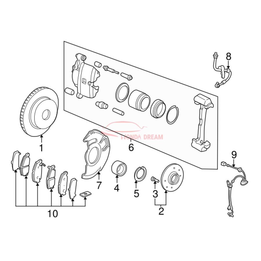 Hose Set, Front Brake Right (01464-S5A-A02) - 3