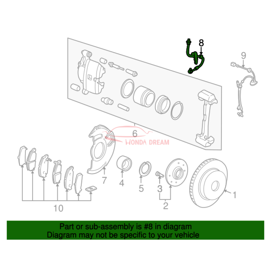 Hose Set, Front Brake Right (01464-S5T-A00) - 2