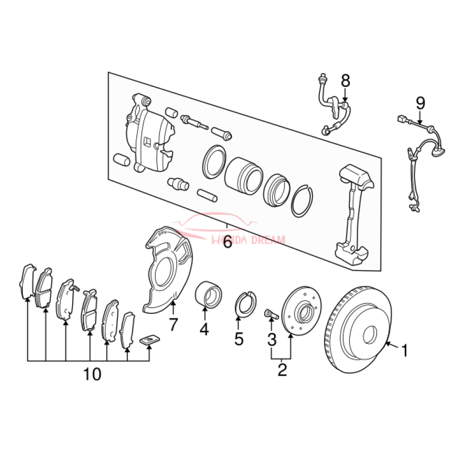 Hose Set, Front Brake Right (01464-S5T-A00) - 3