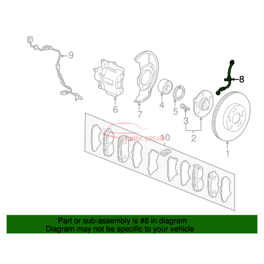 Hose Set, Front Brake Right (01464-S9A-000) - 2