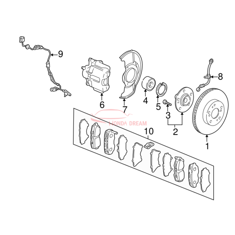 Hose Set, Front Brake Right (01464-S9A-000) - 3