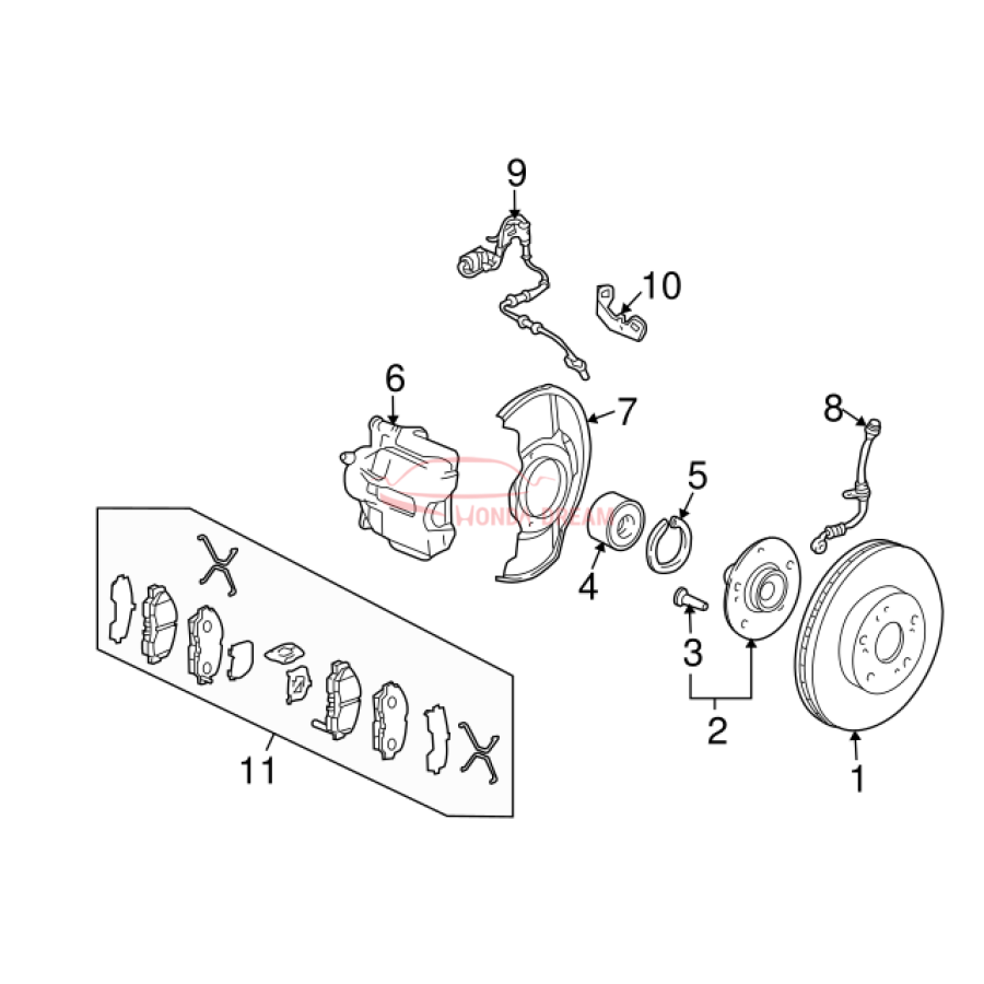 Hose Set, Front Brake Right (01464-SCV-A00) - 3