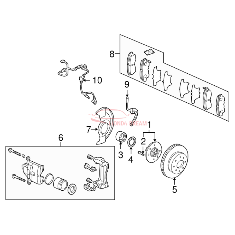 Hose Set, Front Brake Right (01464-SDA-A03) - 3