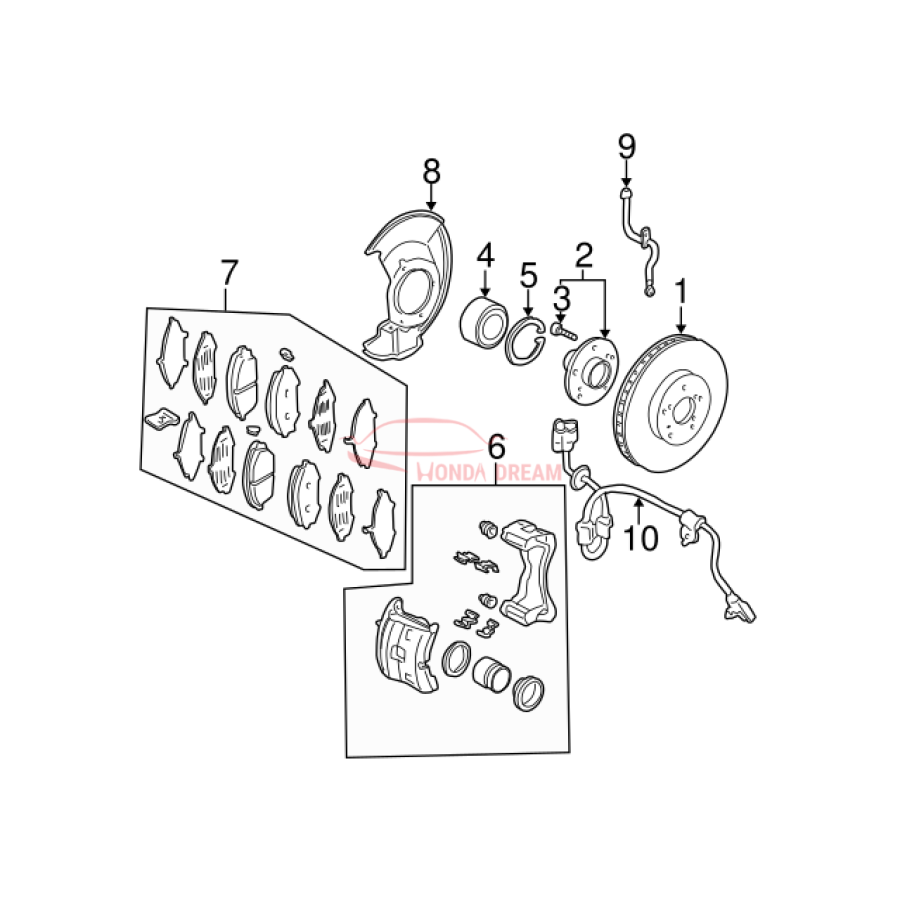 Hose Set, Front Brake (01464-SHJ-A00) - 3