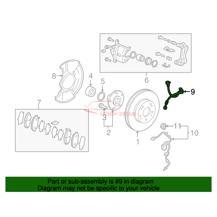 Hose Set, Front Brake Right (01464-T7W-A00) - 2