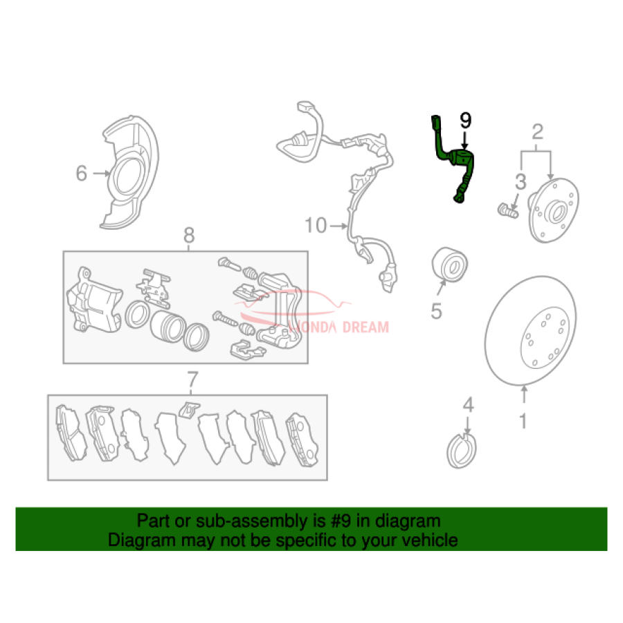 Hose Set, Front Brake Right (01464-TA0-A01) - 2