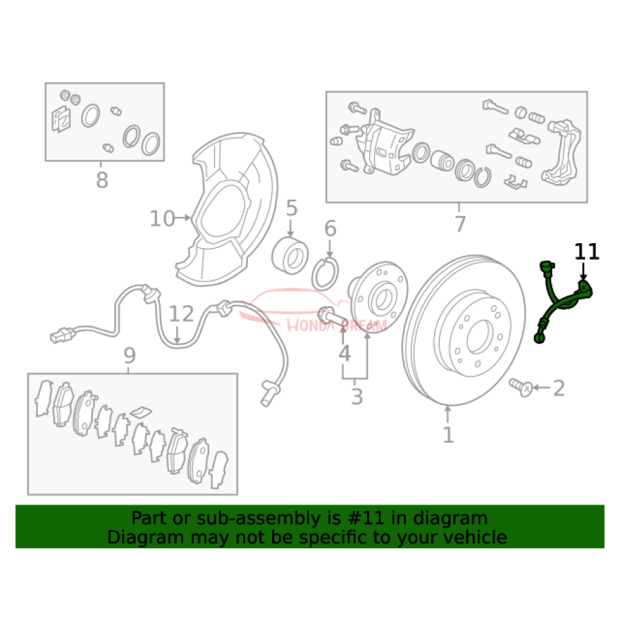 Hose Set, Front Brake Right (01464-TBA-A00) - 2