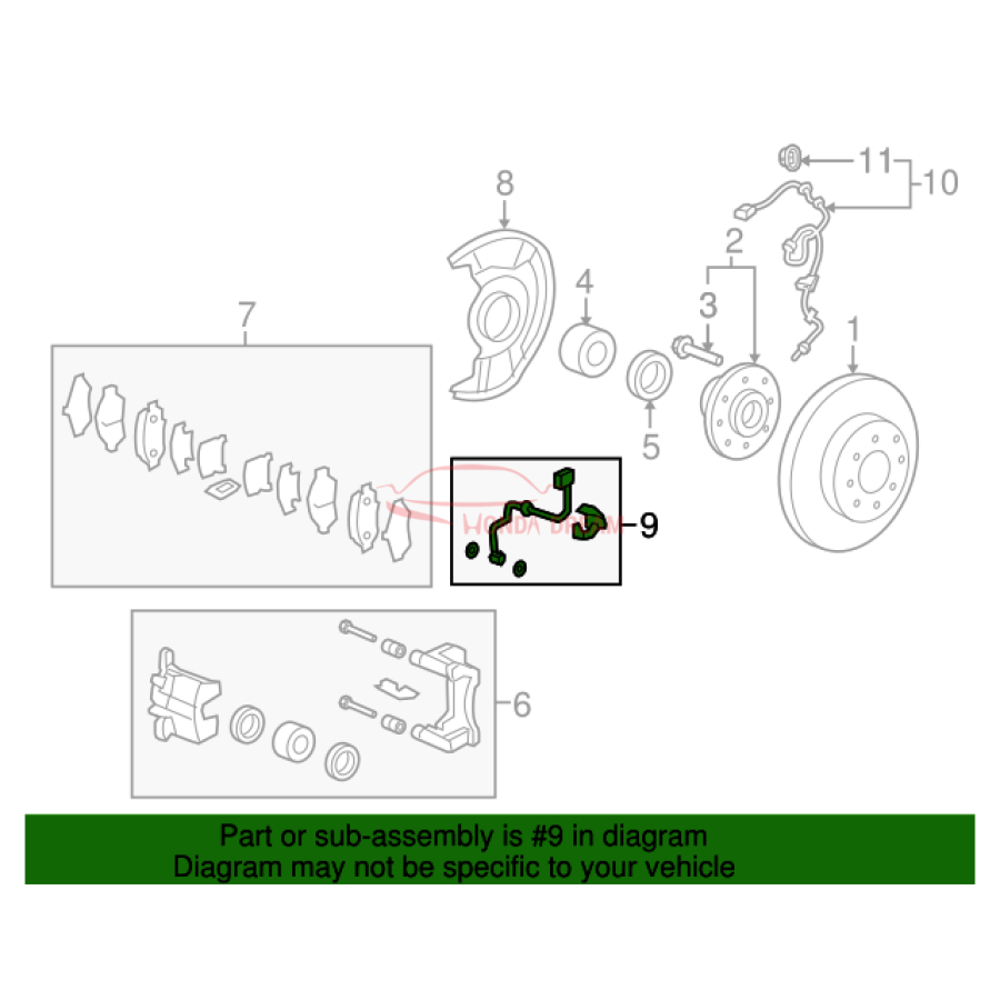 Hose Set, Front Brake Right (01464-TF0-010) - 2