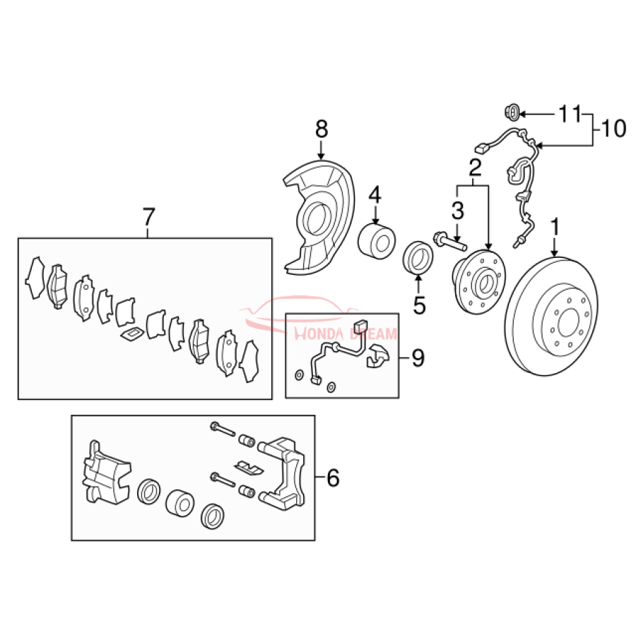 Hose Set, Front Brake Right (01464-TF0-010) - 3