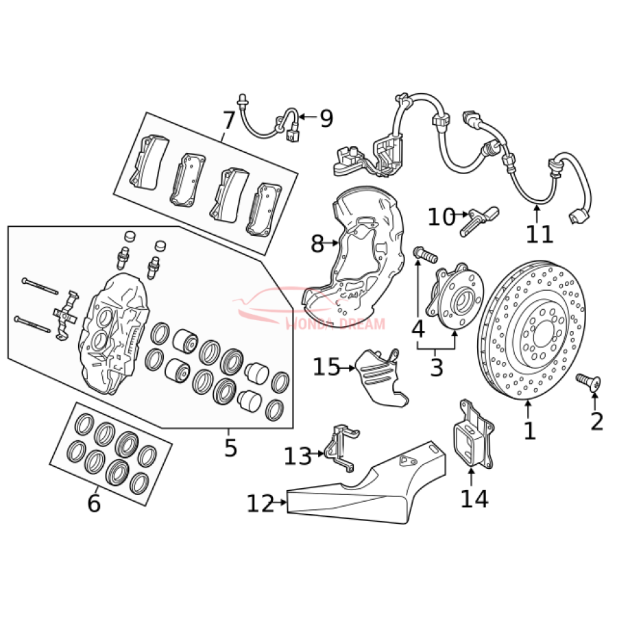 Hose Set, Front Brake Right (01464-TGH-A00) - 3