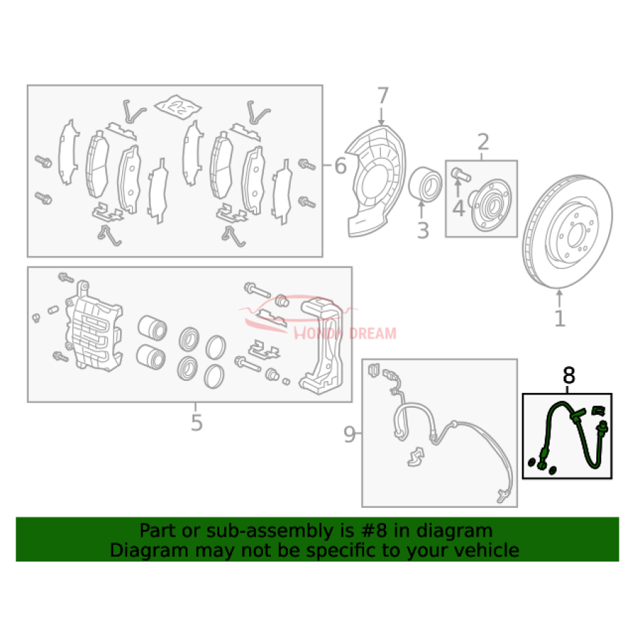 Hose Set, Front Brake Right (01464-THR-A00) - 2