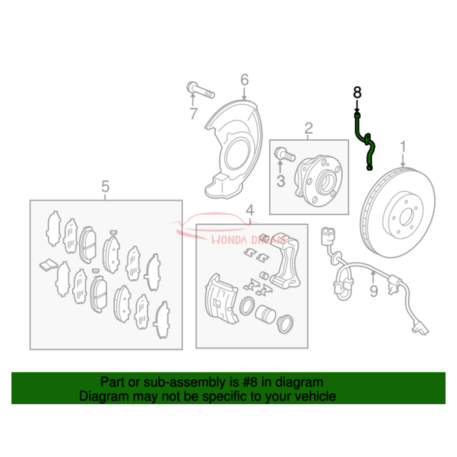 Hose Set, Front Brake Right (01464-TK8-A01) - 2