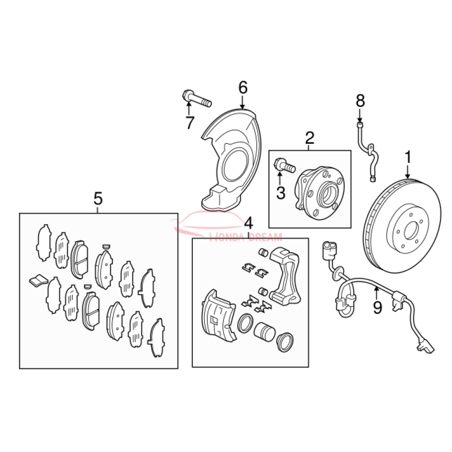 Hose Set, Front Brake Right (01464-TK8-A01) - 3