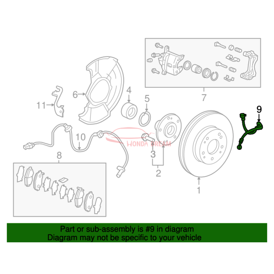 Hose Set, Front Brake Right (01464-TLA-A00) - 2