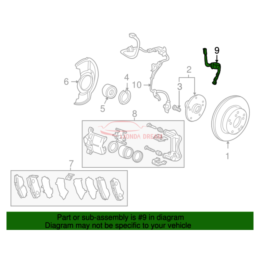 Hose Set, Front Brake Right (01464-TP6-A00) - 2