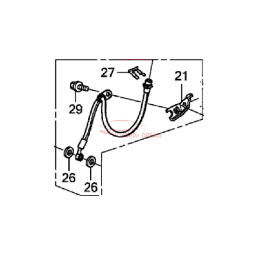 Hose Set, Front Brake Right (01464-TP6-A01) - 1