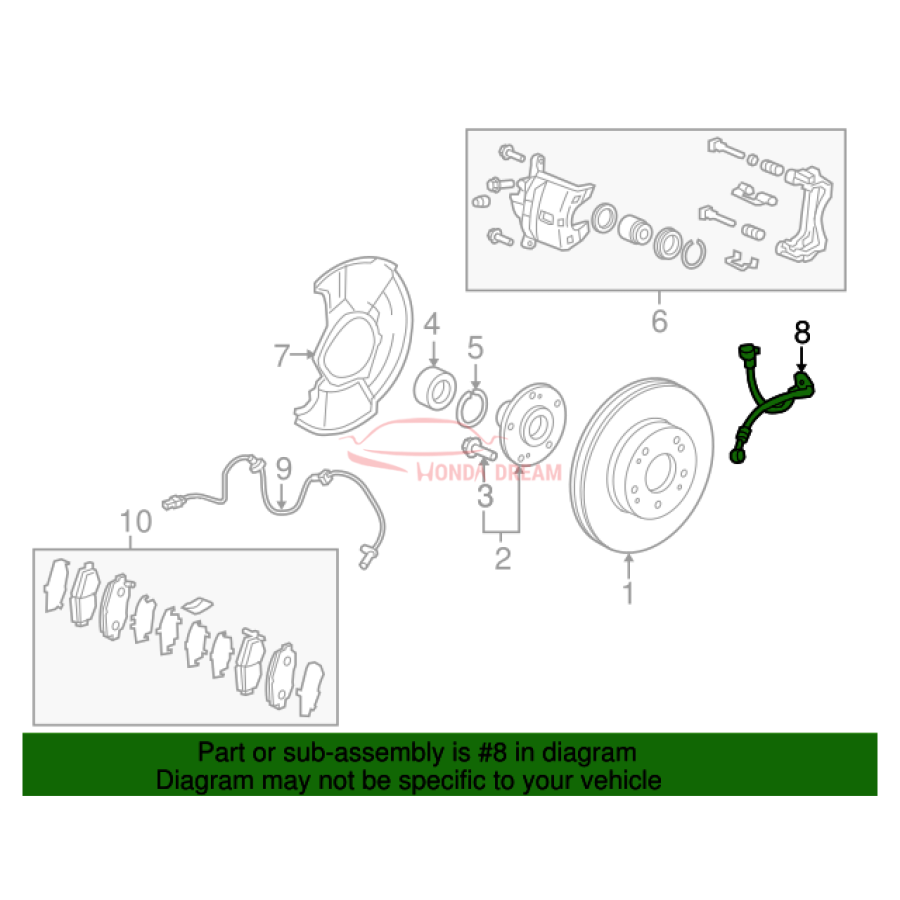 Hose Set, Front Brake Right (01464-TR0-A02) - 2