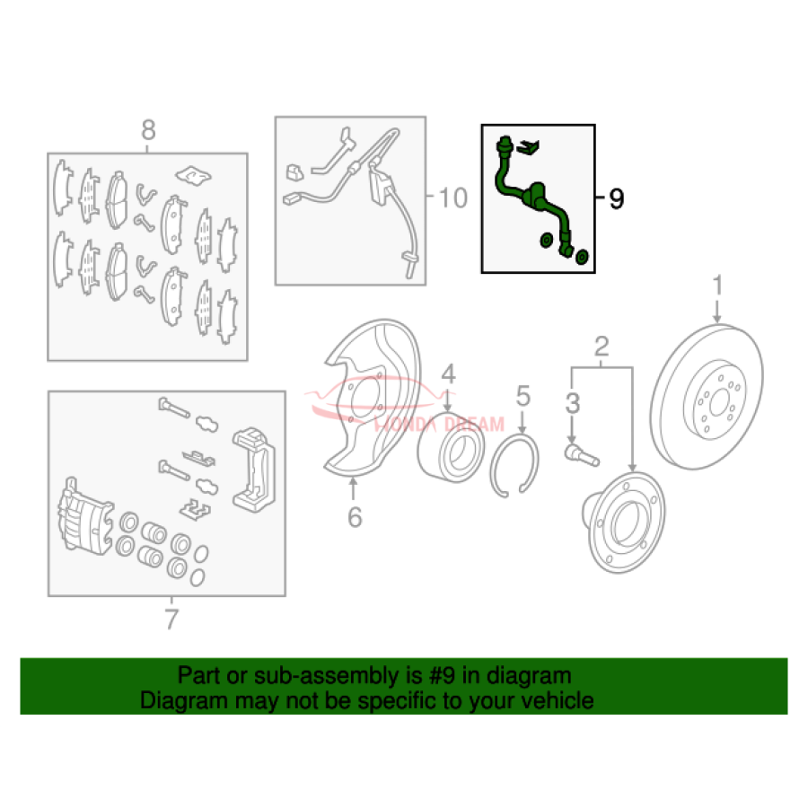 Hose Set, Front Brake Right (01464-TZ5-A01) - 2