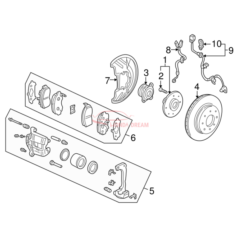 Hose Set, Front Brake Left (01465-S3Y-000) - 3