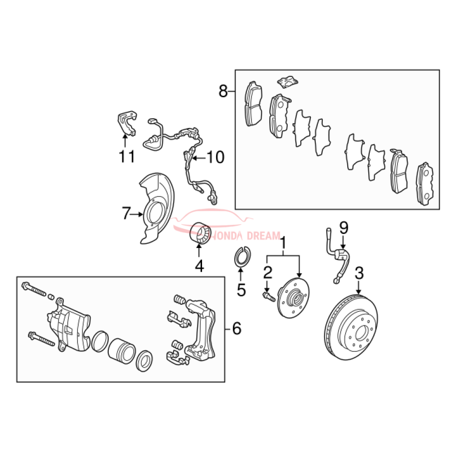 Hose Set, Front Brake Left (01465-S84-A01) - 3