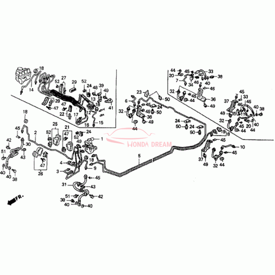 Hose Set, Front Brake Left (01465-SM4-010) - 1