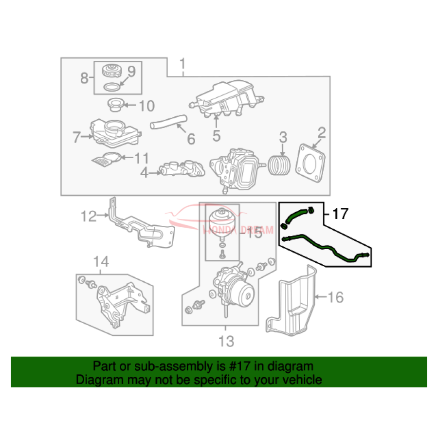 Hose Set, Front Brake Left (01465-SNA-A00) - 2