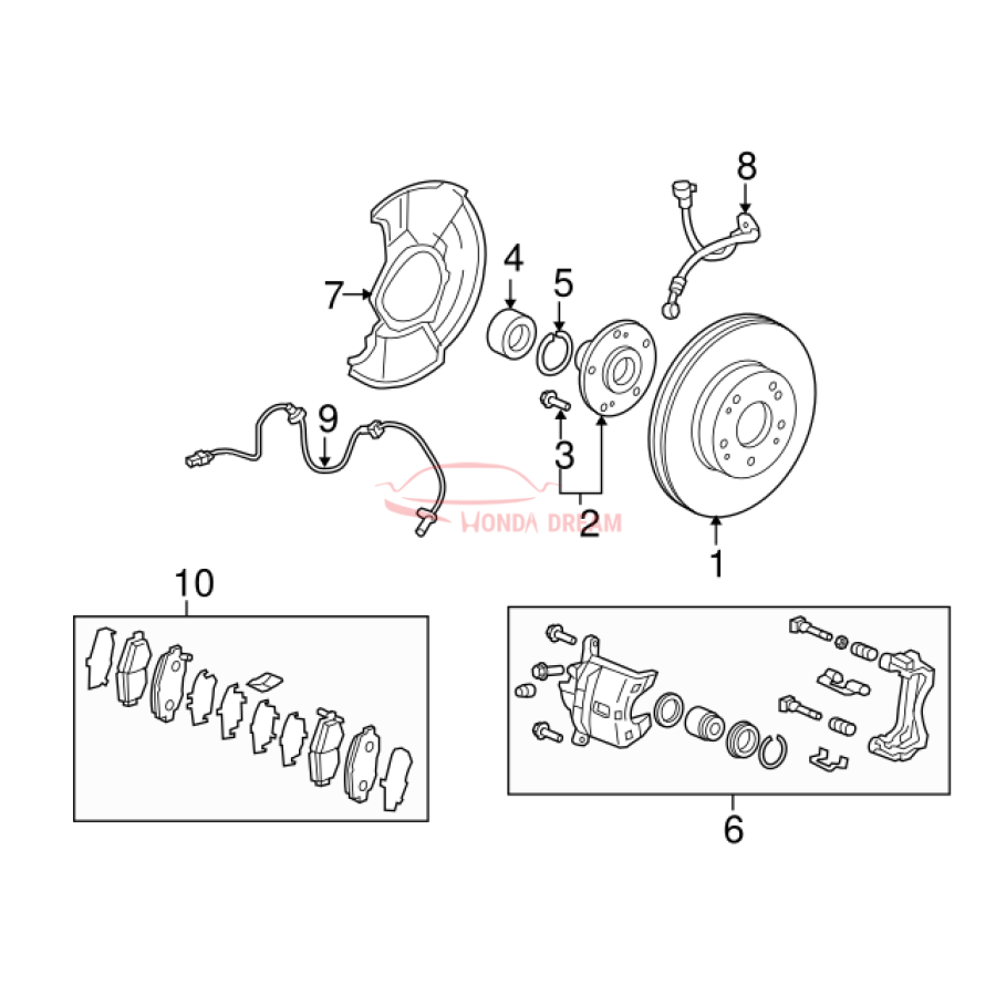 Hose Set, Front Brake Left (01465-SNA-A01) - 3