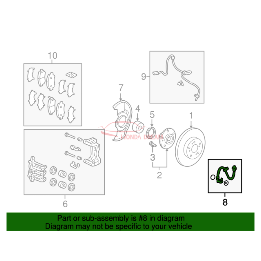 Hose Set, Front Brake Left (01465-SWA-020) - 2