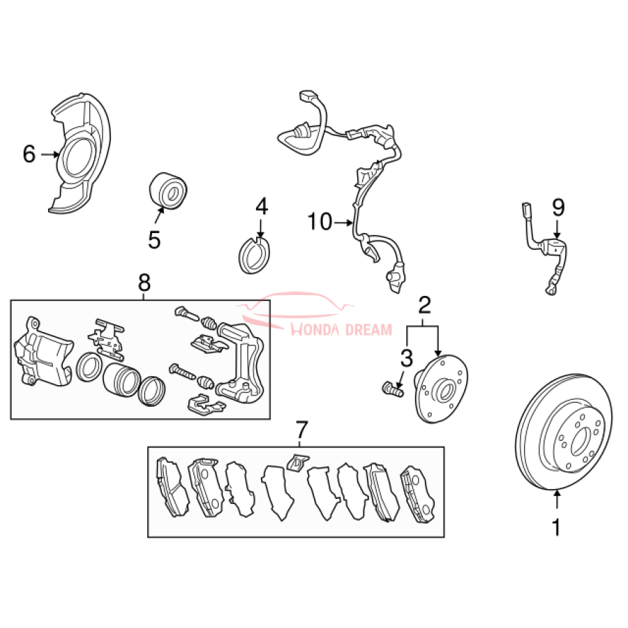 Hose Set, Front Brake Left (01465-TA0-A01) - 3