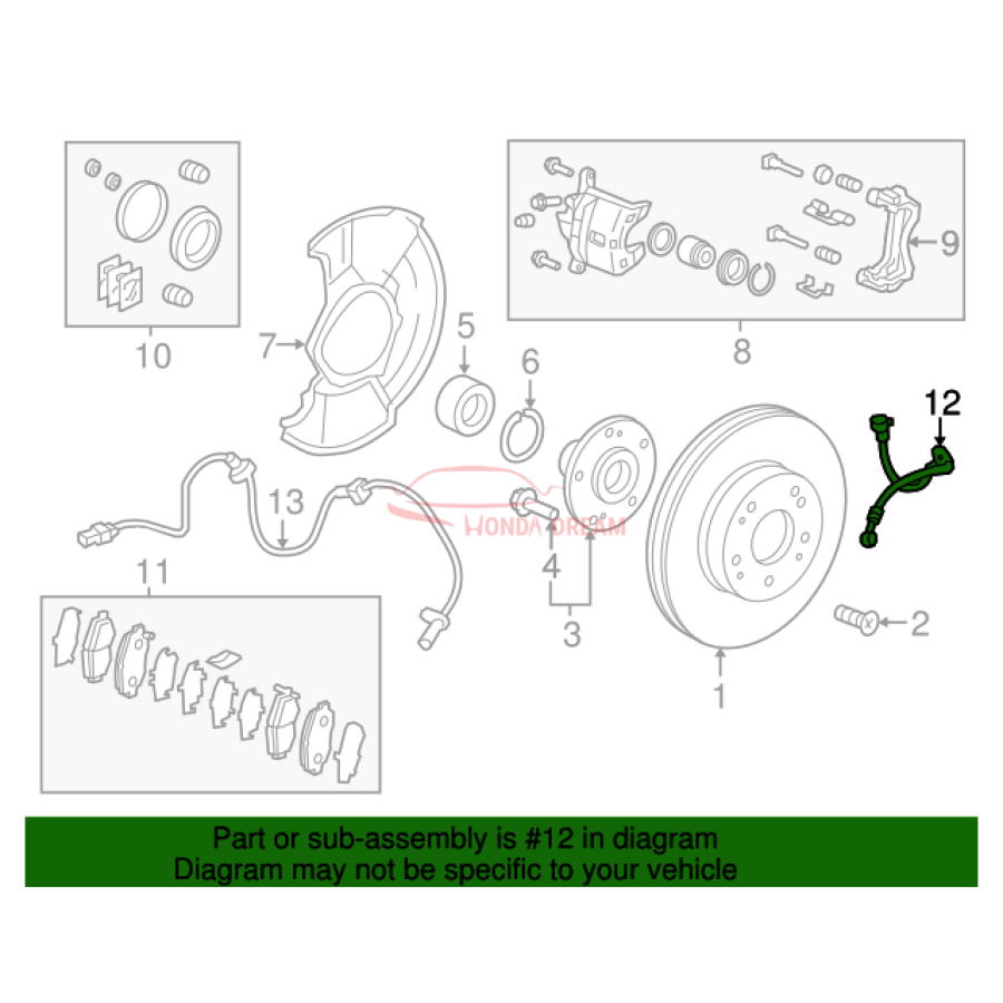 Hose Set, Front Brake Left (01465-TVA-A00) - 2