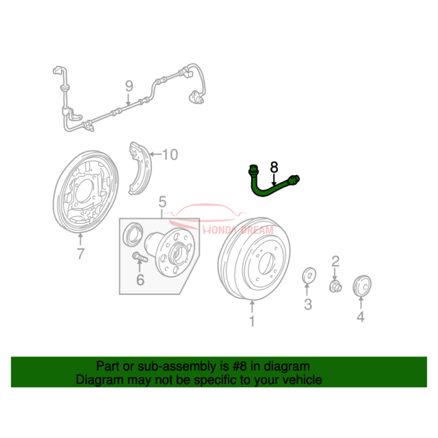 Hose Set, Rear Brake Right (01466-S04-000) - 2