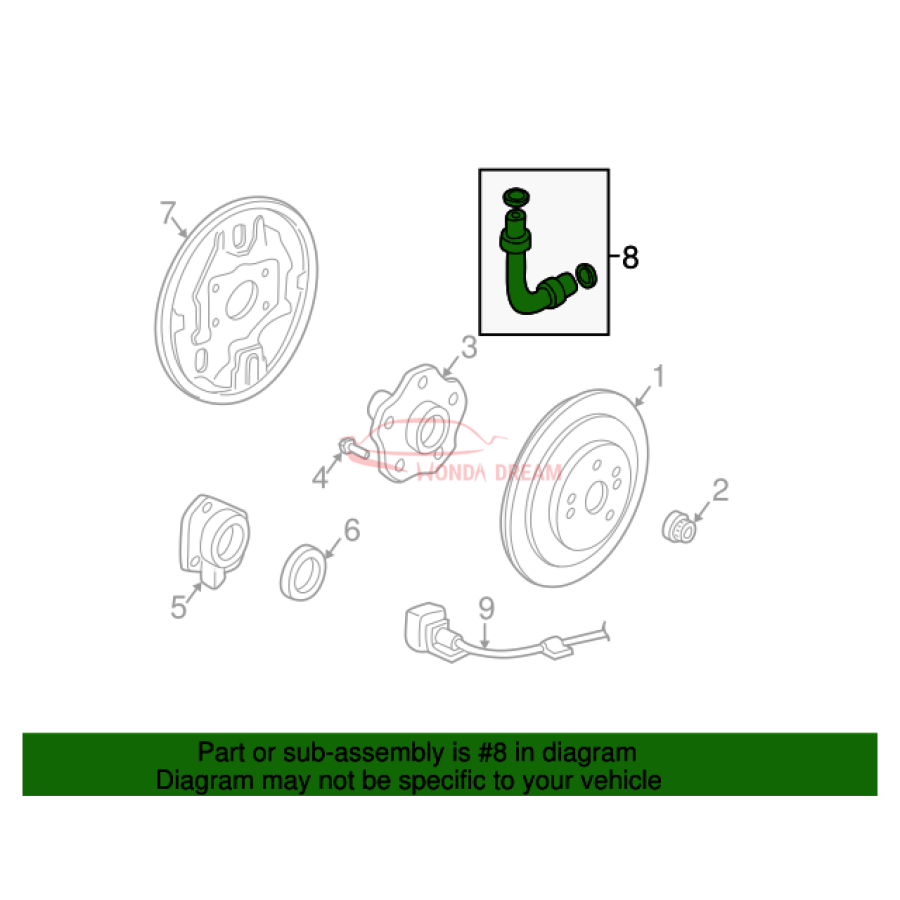 Hose Set, Rear Brake Right (01466-S07-000) - 2