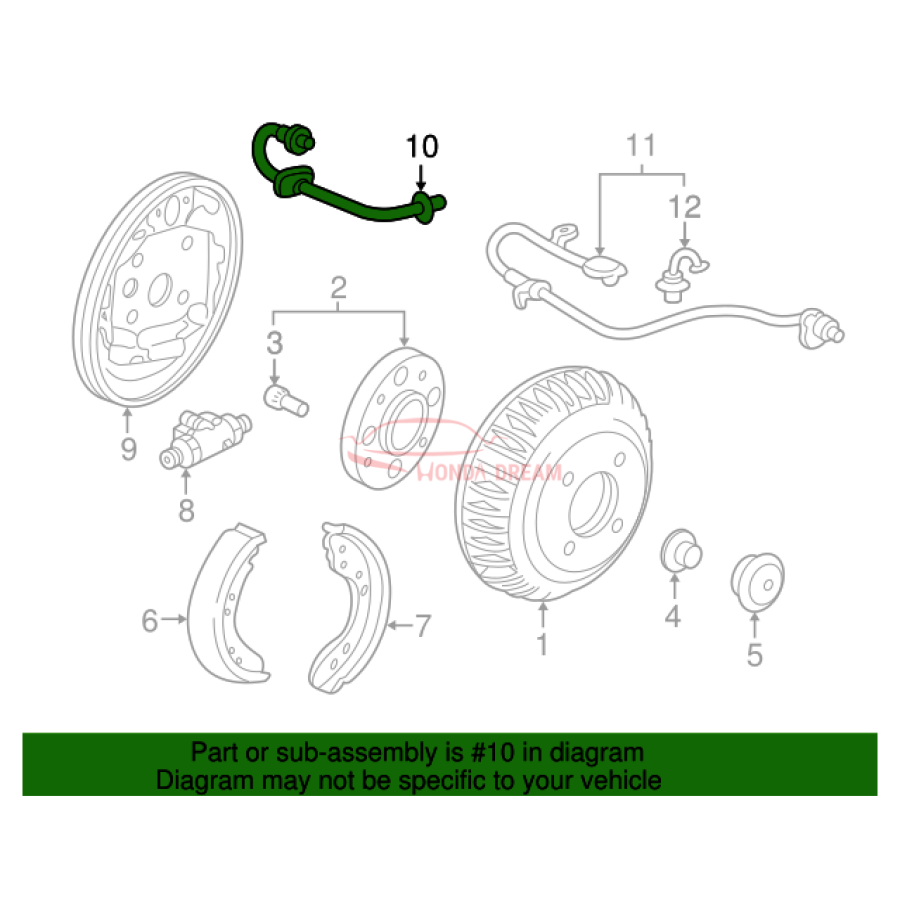 Hose Set, Rear Brake Right (01466-S3Y-000) - 2