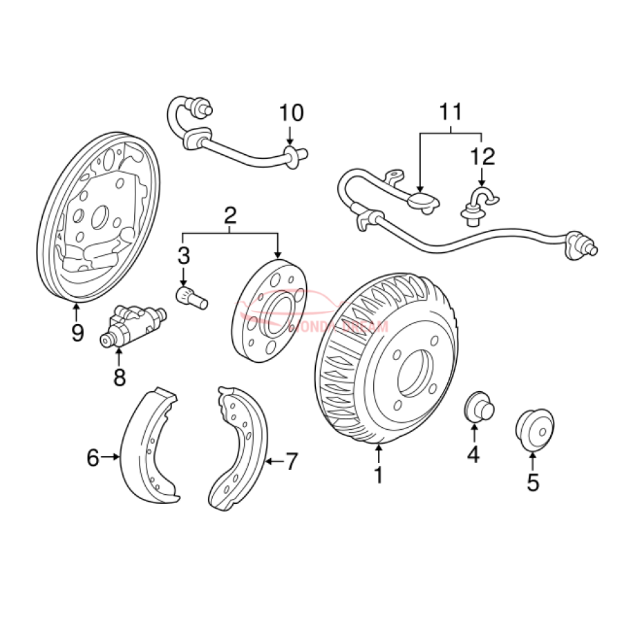 Hose Set, Rear Brake Right (01466-S3Y-000) - 3