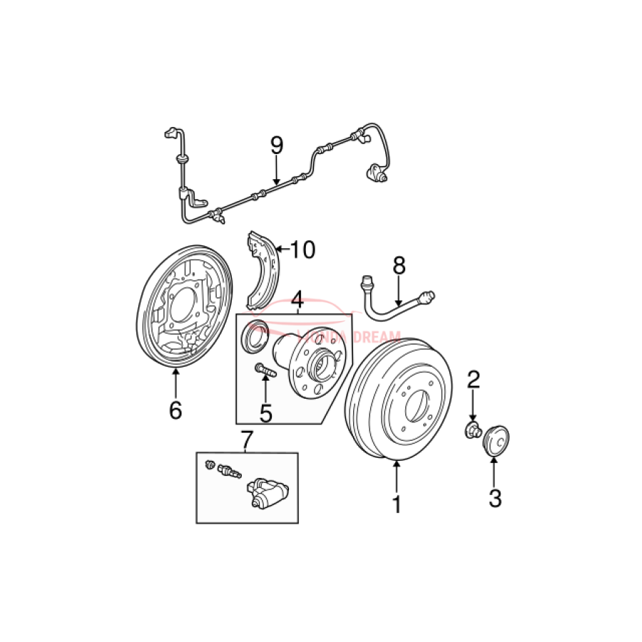 Hose Set, Rear Brake Right (01466-S5A-000) - 3