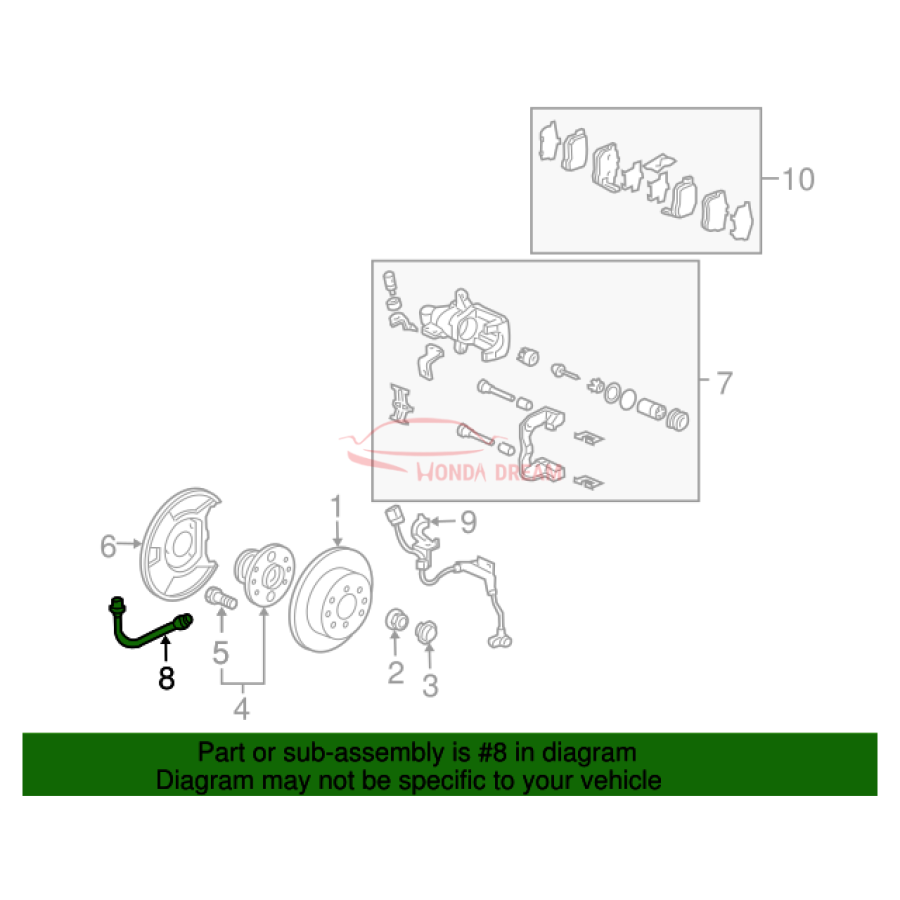 Hose Set, Rear Brake Right (01466-S5A-J04) - 2