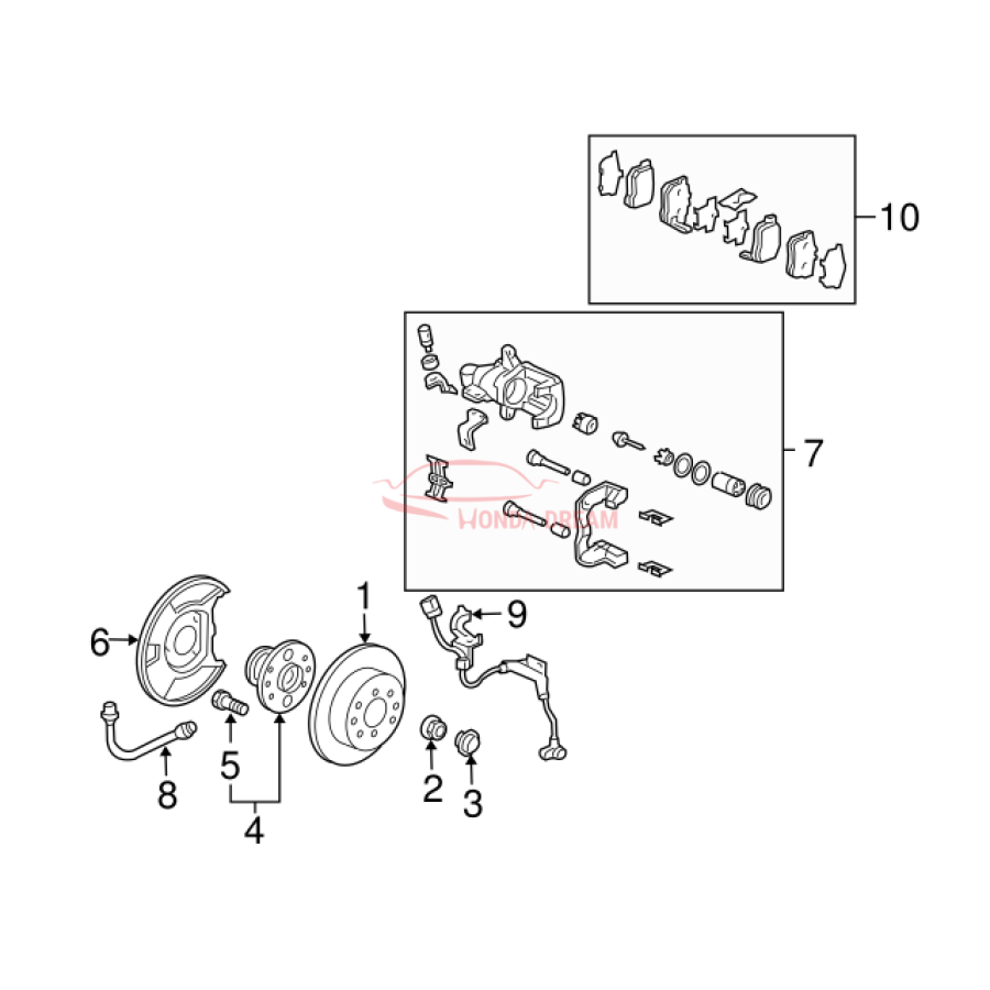 Hose Set, Rear Brake Right (01466-S5A-J04) - 3