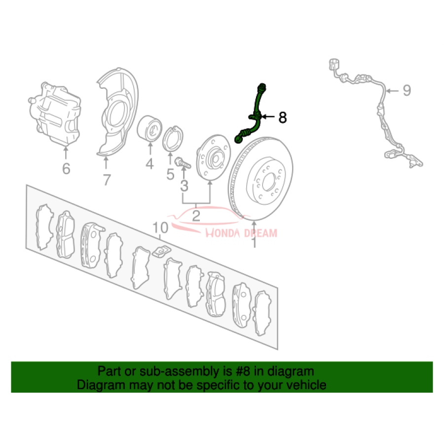 Hose Set, Rear Brake Right (01466-S9A-000) - 2